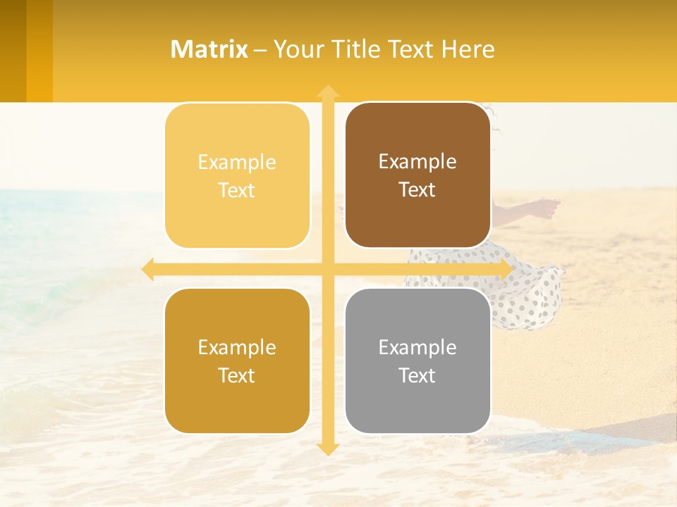 Girl Running On The Sand Of The Sea PowerPoint Template