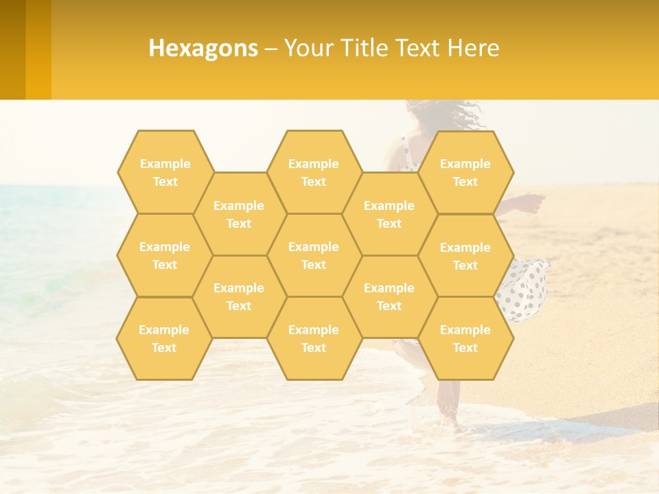 Girl Running On The Sand Of The Sea PowerPoint Template