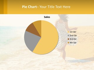 Girl Running On The Sand Of The Sea PowerPoint Template