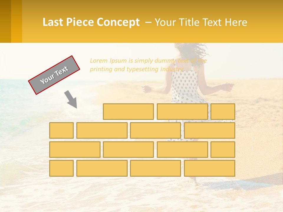 Girl Running On The Sand Of The Sea PowerPoint Template