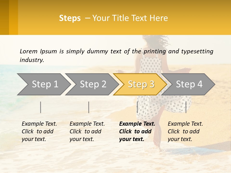 Girl Running On The Sand Of The Sea PowerPoint Template