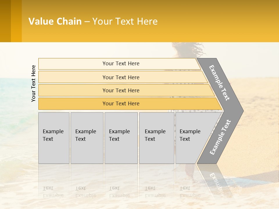 Girl Running On The Sand Of The Sea PowerPoint Template