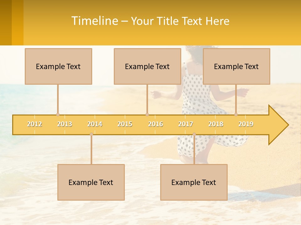 Girl Running On The Sand Of The Sea PowerPoint Template