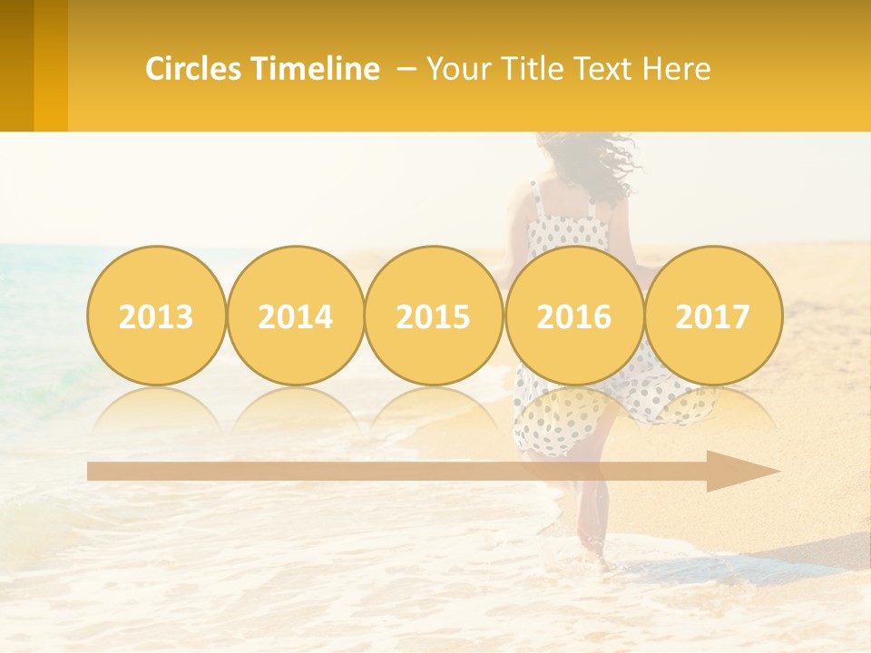 Girl Running On The Sand Of The Sea PowerPoint Template