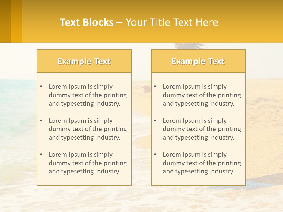 Girl Running On The Sand Of The Sea PowerPoint Template