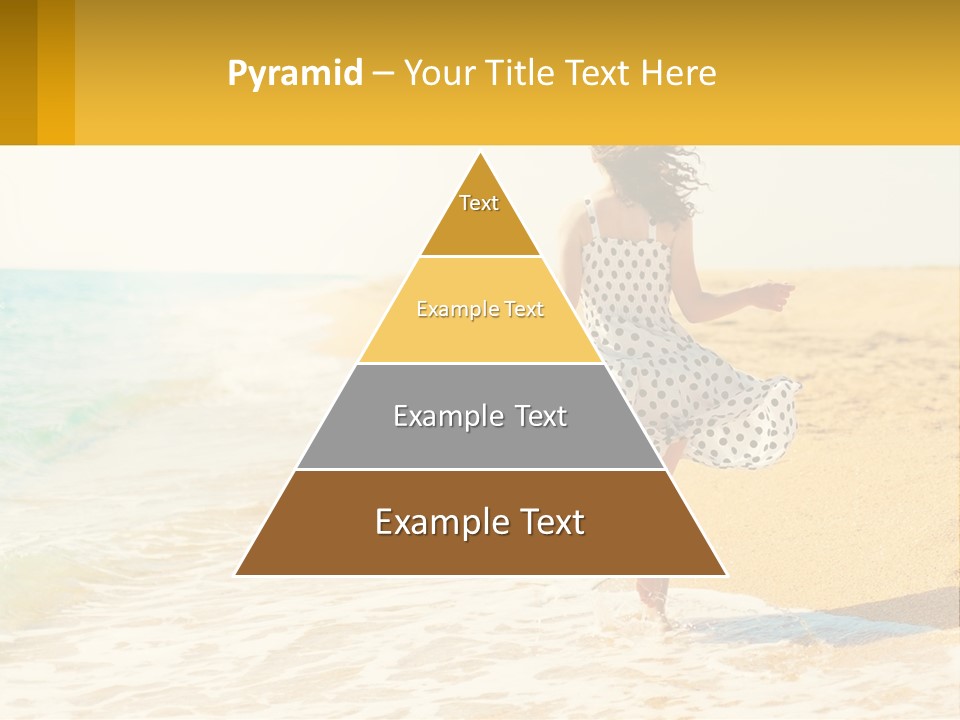 Girl Running On The Sand Of The Sea PowerPoint Template