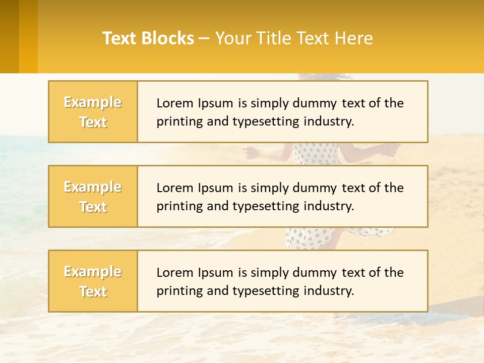 Girl Running On The Sand Of The Sea PowerPoint Template