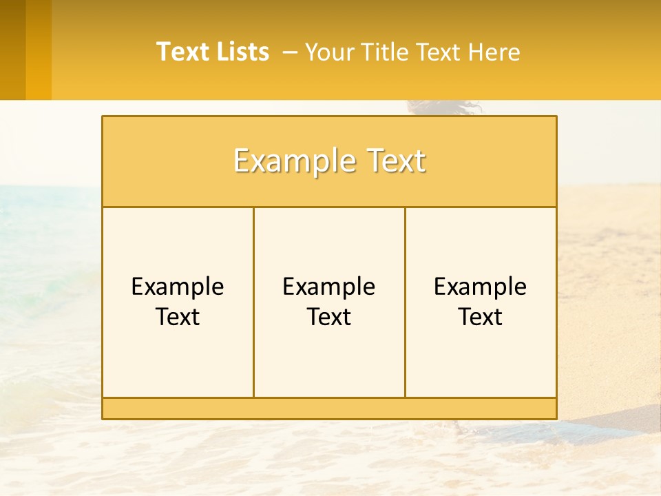 Girl Running On The Sand Of The Sea PowerPoint Template