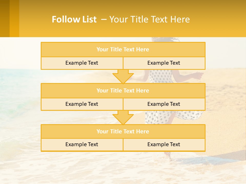 Girl Running On The Sand Of The Sea PowerPoint Template