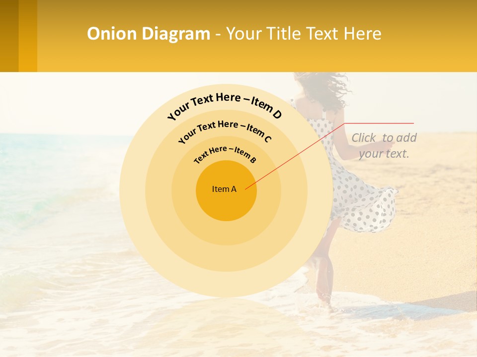 Girl Running On The Sand Of The Sea PowerPoint Template