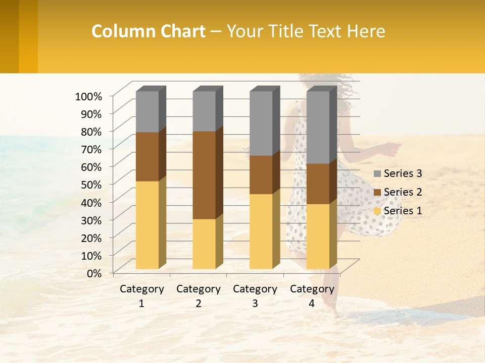 Girl Running On The Sand Of The Sea PowerPoint Template