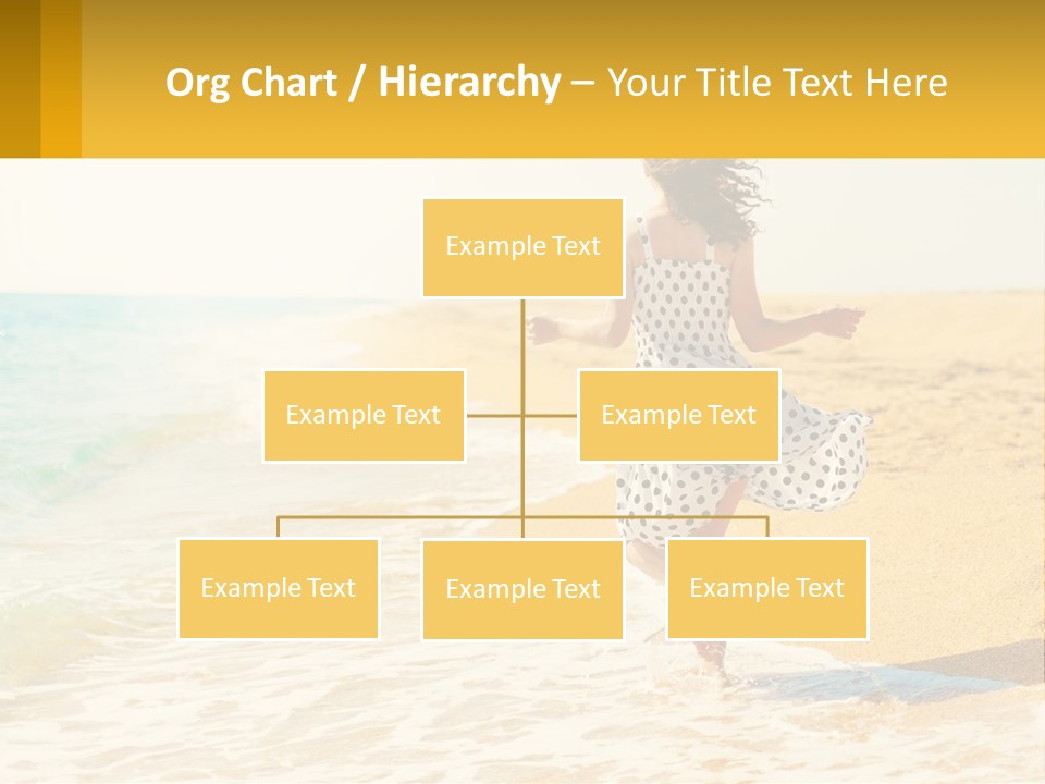 Girl Running On The Sand Of The Sea PowerPoint Template