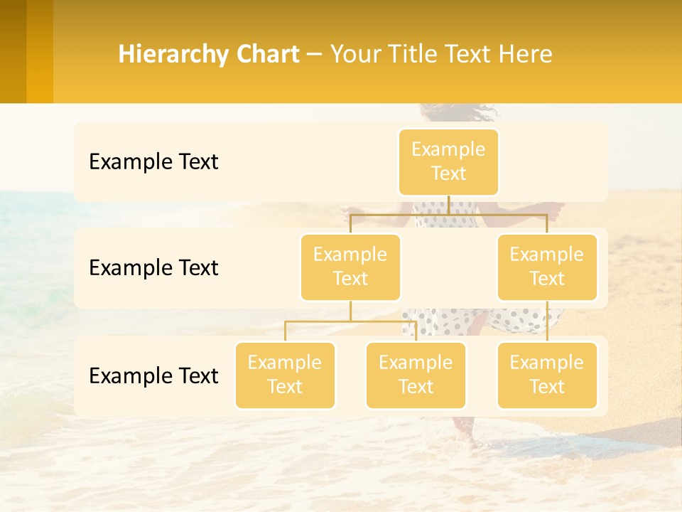 Girl Running On The Sand Of The Sea PowerPoint Template