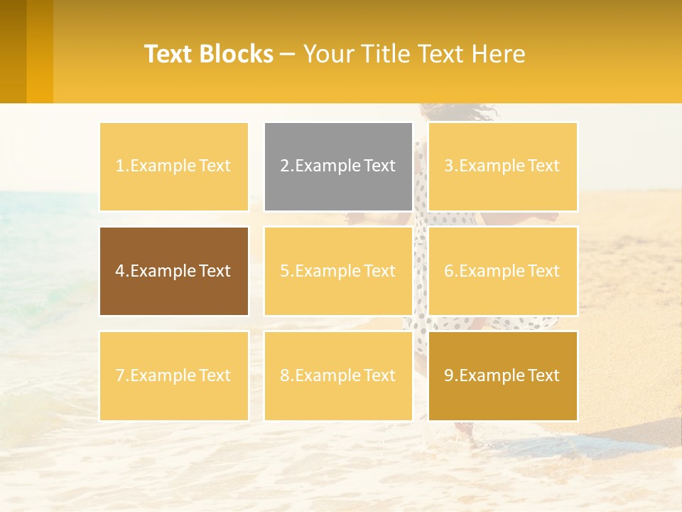 Girl Running On The Sand Of The Sea PowerPoint Template