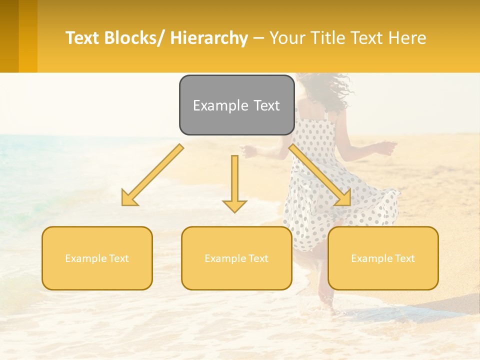 Girl Running On The Sand Of The Sea PowerPoint Template