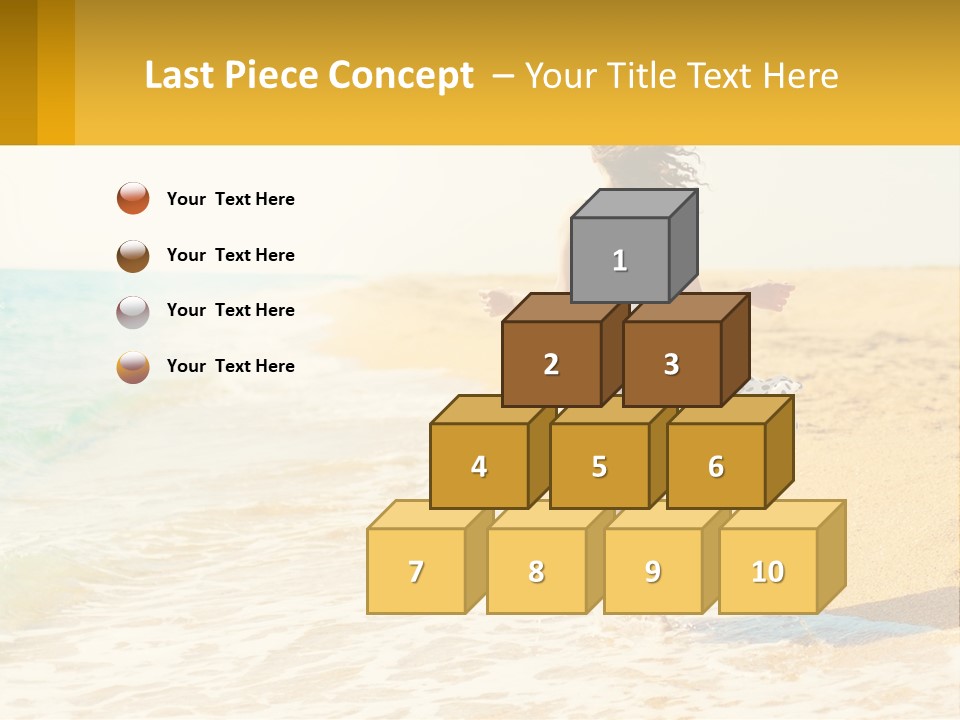 Girl Running On The Sand Of The Sea PowerPoint Template