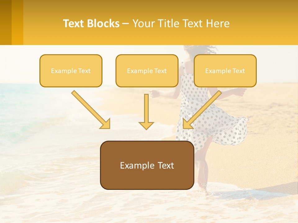 Girl Running On The Sand Of The Sea PowerPoint Template