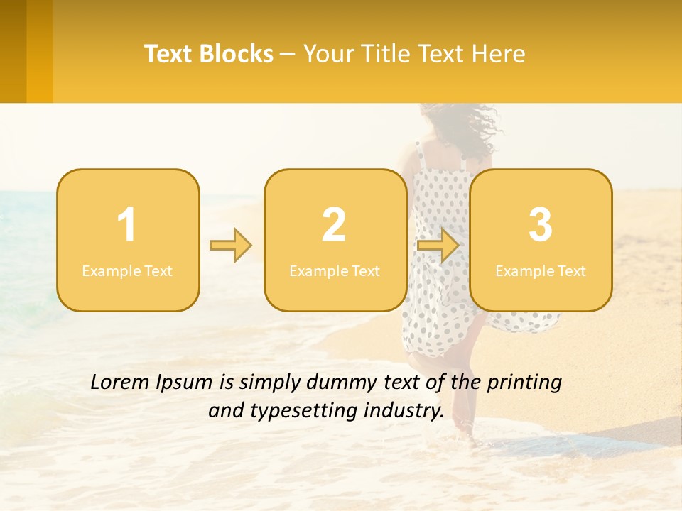 Girl Running On The Sand Of The Sea PowerPoint Template