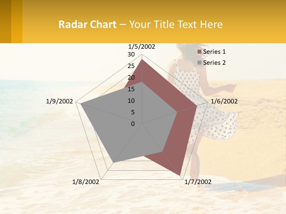 Girl Running On The Sand Of The Sea PowerPoint Template