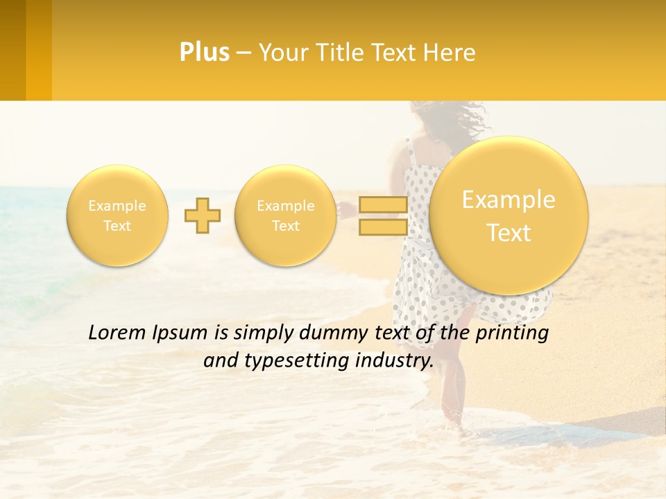 Girl Running On The Sand Of The Sea PowerPoint Template