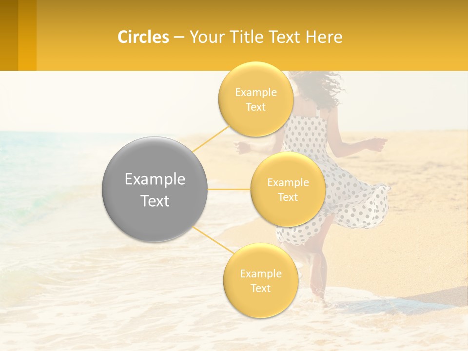 Girl Running On The Sand Of The Sea PowerPoint Template