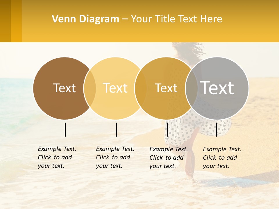 Girl Running On The Sand Of The Sea PowerPoint Template