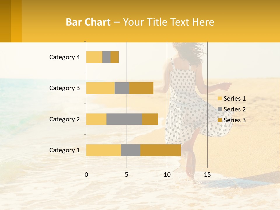 Girl Running On The Sand Of The Sea PowerPoint Template