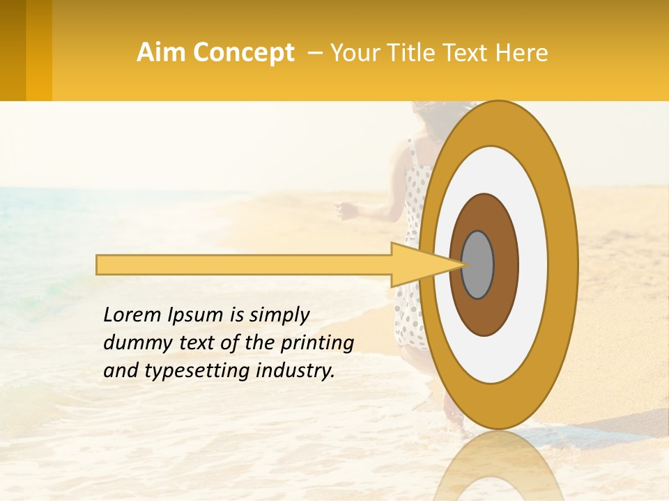 Girl Running On The Sand Of The Sea PowerPoint Template