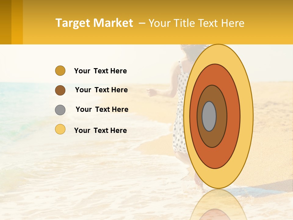 Girl Running On The Sand Of The Sea PowerPoint Template