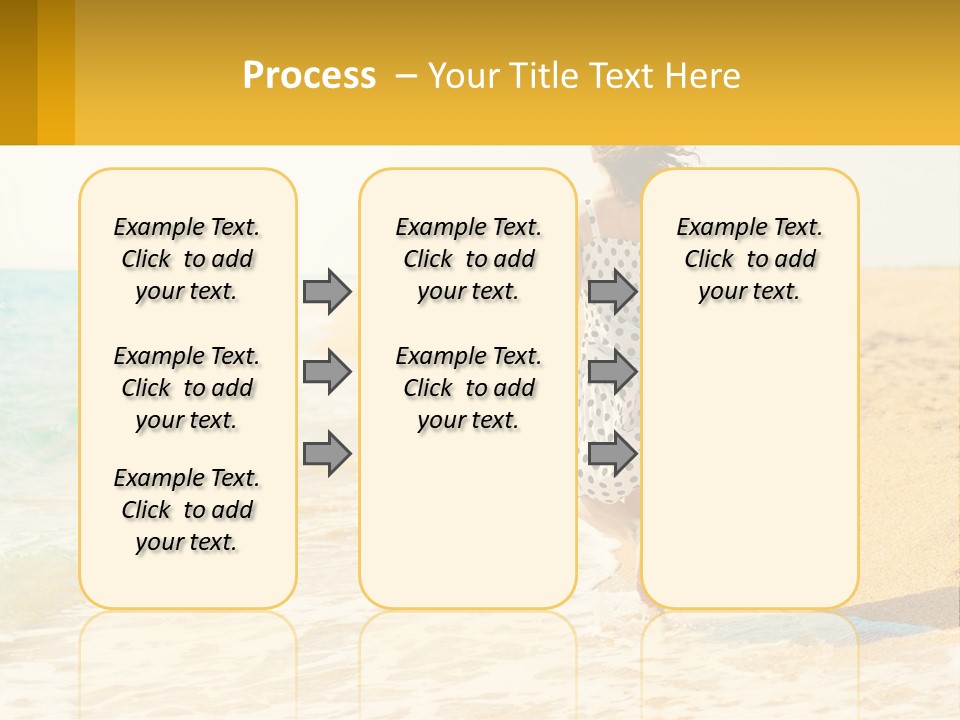 Girl Running On The Sand Of The Sea PowerPoint Template