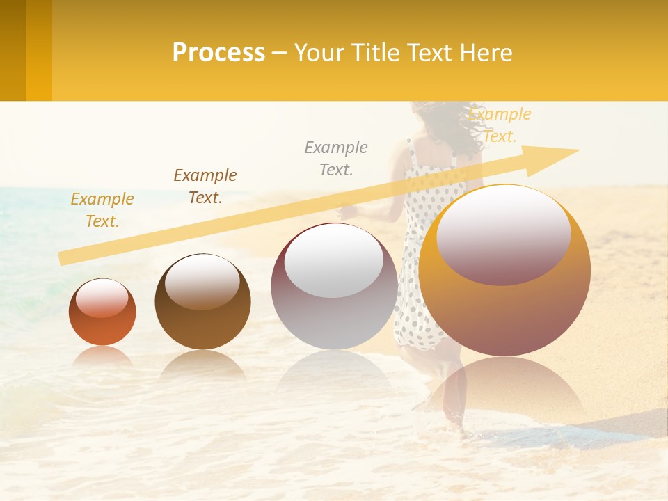 Girl Running On The Sand Of The Sea PowerPoint Template