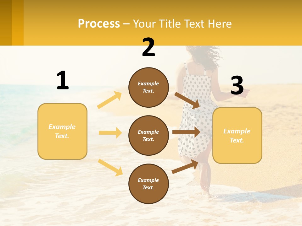 Girl Running On The Sand Of The Sea PowerPoint Template