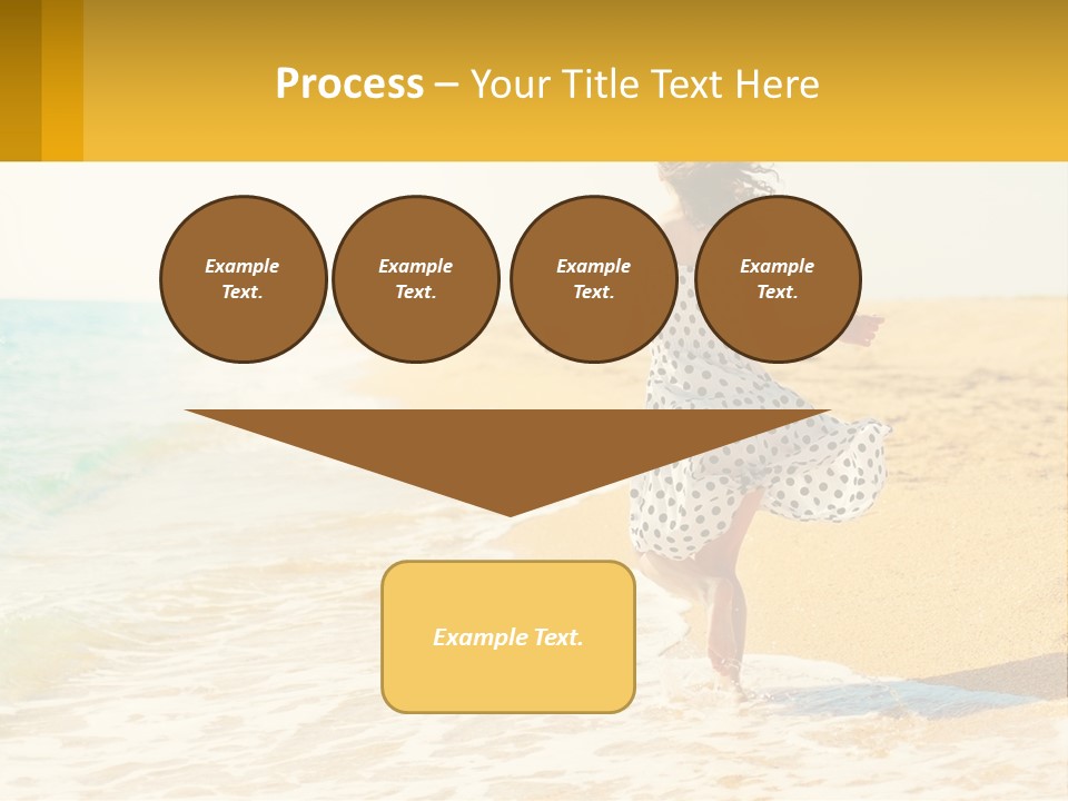 Girl Running On The Sand Of The Sea PowerPoint Template