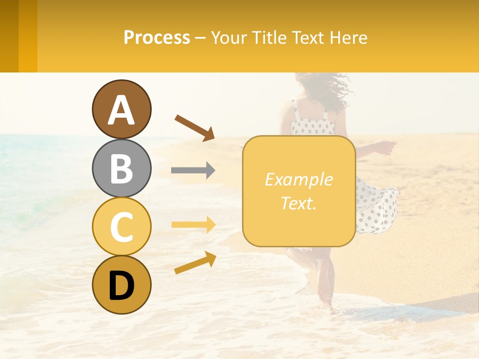 Girl Running On The Sand Of The Sea PowerPoint Template