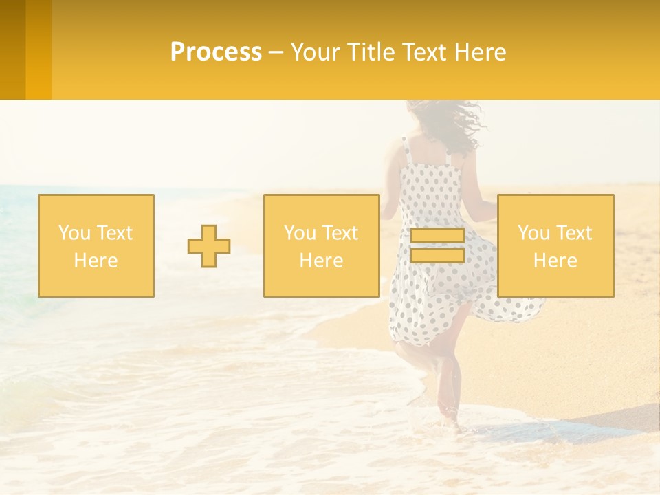 Girl Running On The Sand Of The Sea PowerPoint Template