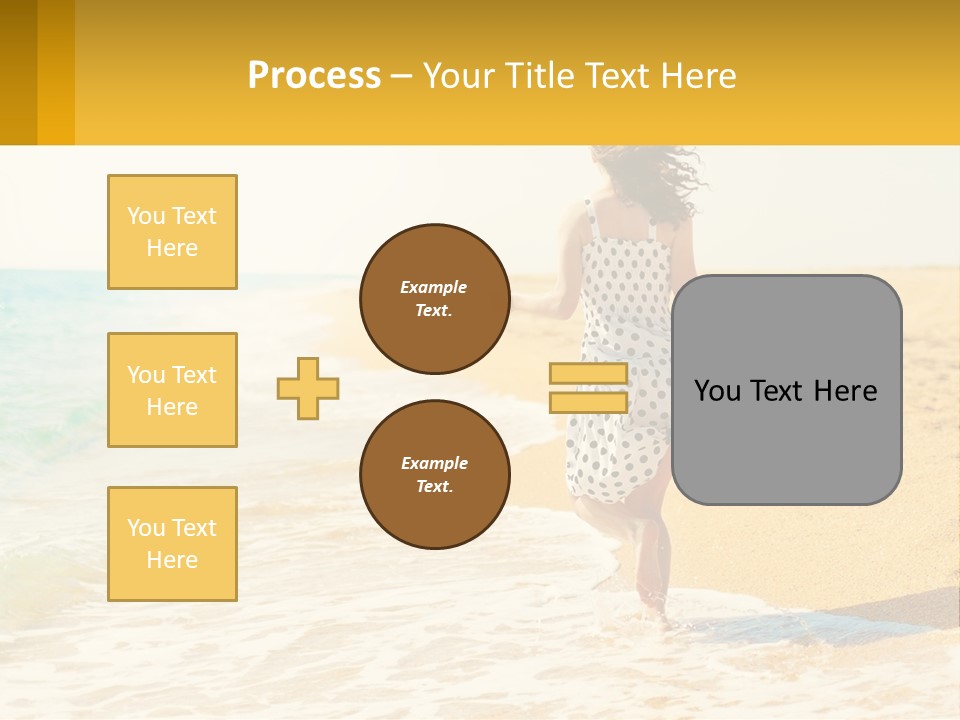 Girl Running On The Sand Of The Sea PowerPoint Template