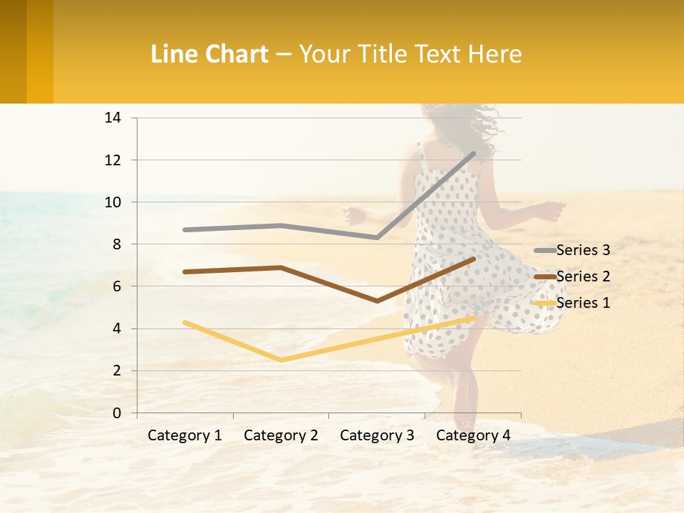 Girl Running On The Sand Of The Sea PowerPoint Template