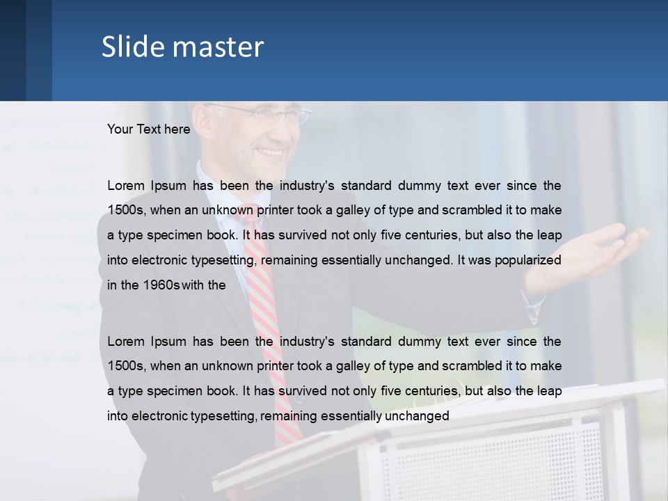 Man Reading A Report PowerPoint Template