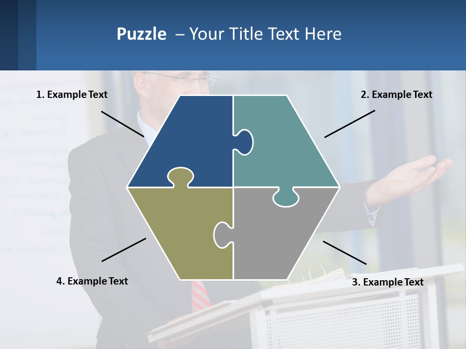 Man Reading A Report PowerPoint Template