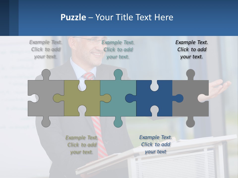 Man Reading A Report PowerPoint Template