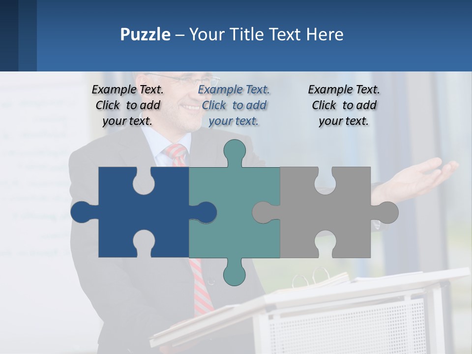 Man Reading A Report PowerPoint Template