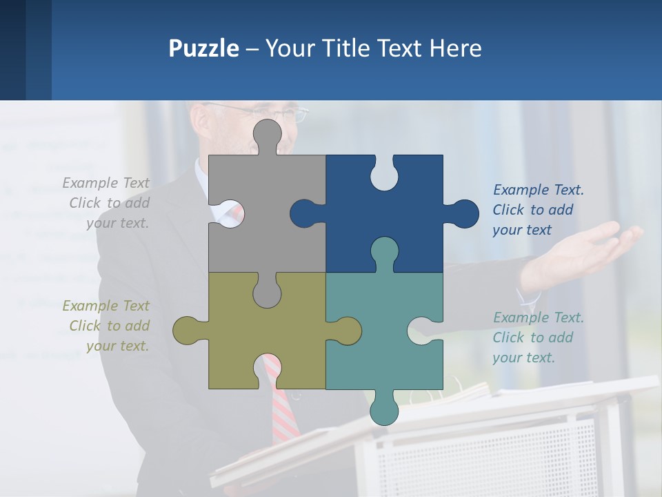 Man Reading A Report PowerPoint Template