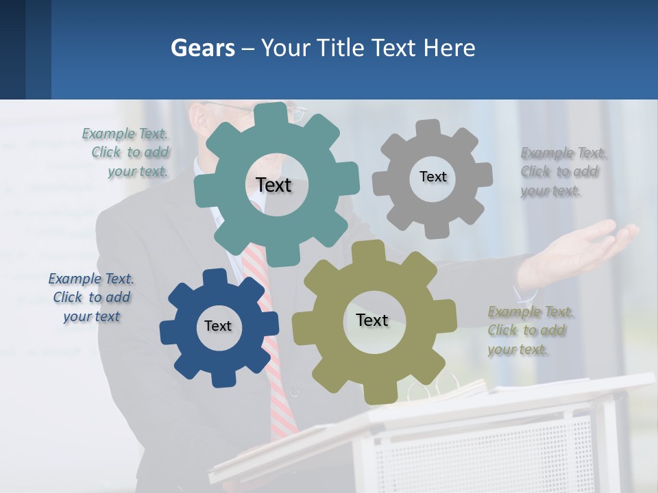 Man Reading A Report PowerPoint Template