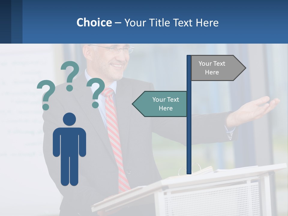 Man Reading A Report PowerPoint Template