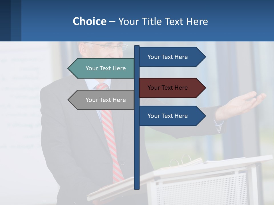 Man Reading A Report PowerPoint Template