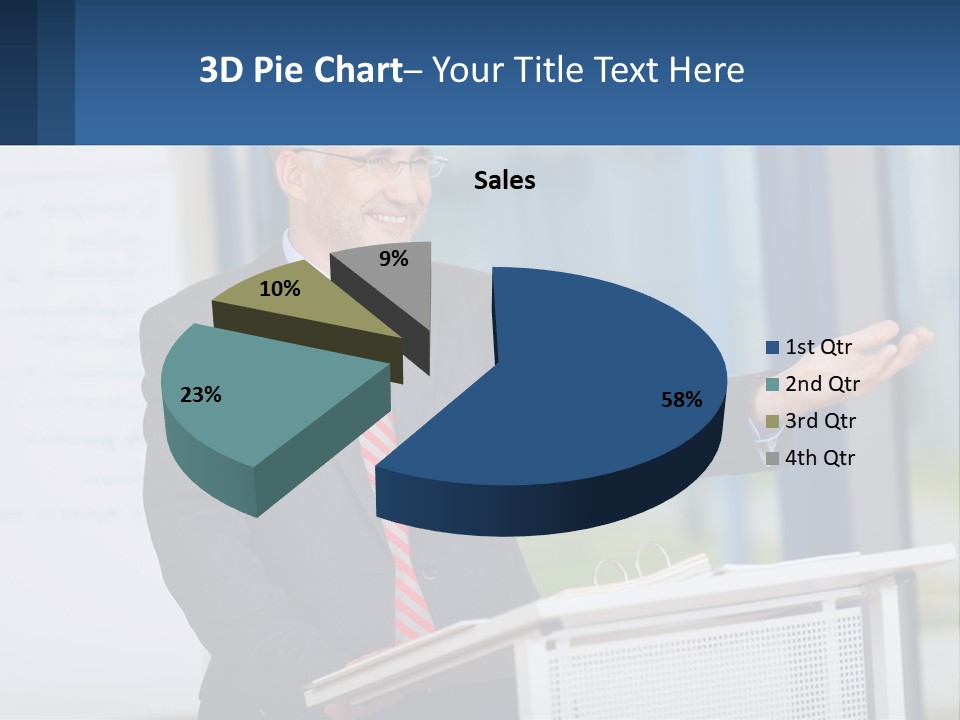 Man Reading A Report PowerPoint Template