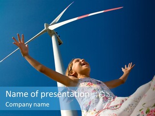 Child Near The Windmill PowerPoint Template