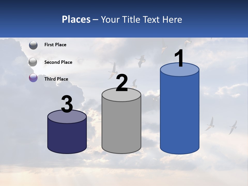 Birds In The Form Of A Key In The Sky PowerPoint Template