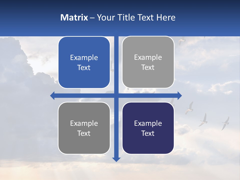 Birds In The Form Of A Key In The Sky PowerPoint Template