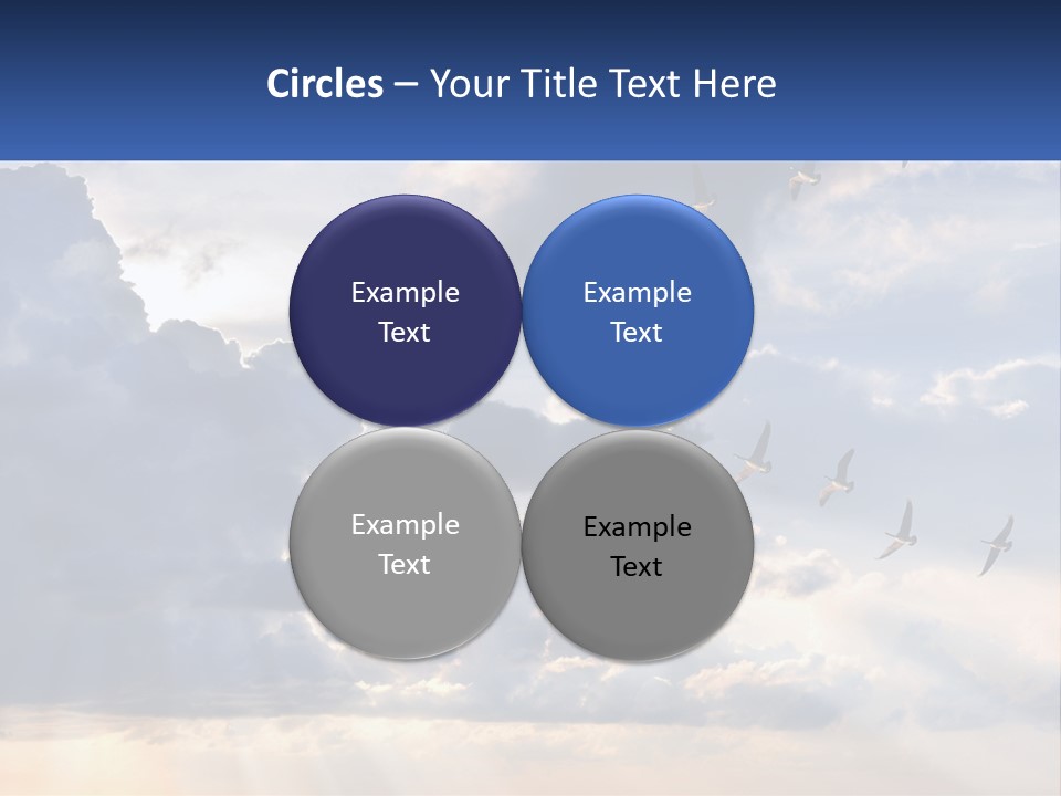 Birds In The Form Of A Key In The Sky PowerPoint Template